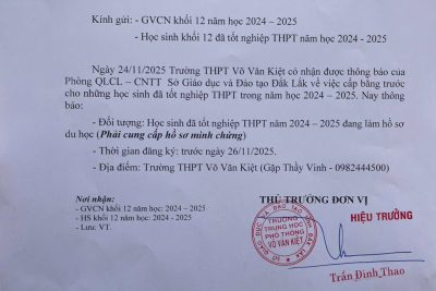 Thông báo nhận bằng TN THPT năm 2025 sớm